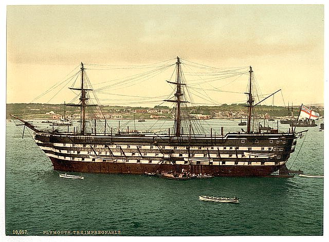 The Impregnable training ship Plymouth Vintage A4 Photo Print