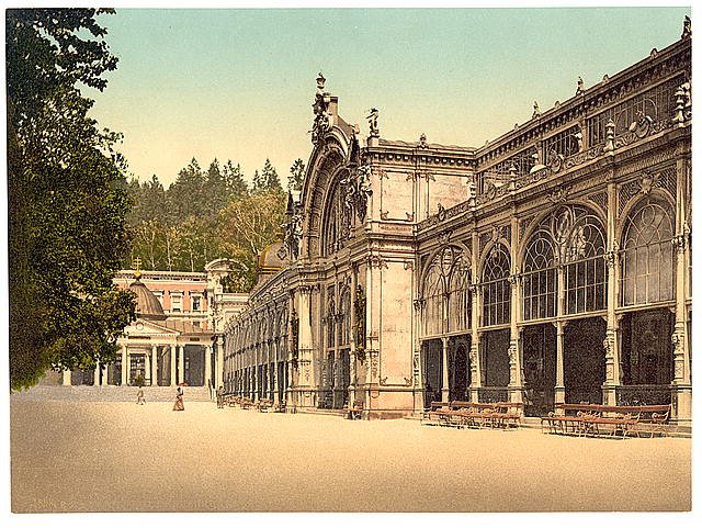 The Kruezbrunnen  Colonnade Marienbad Bohemia Vintage A4 Photo Print