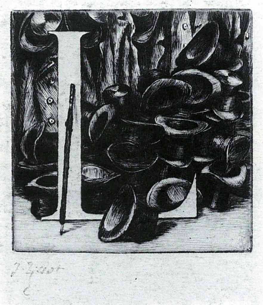 The Letter L With Hats Tissot A4 Photo Print