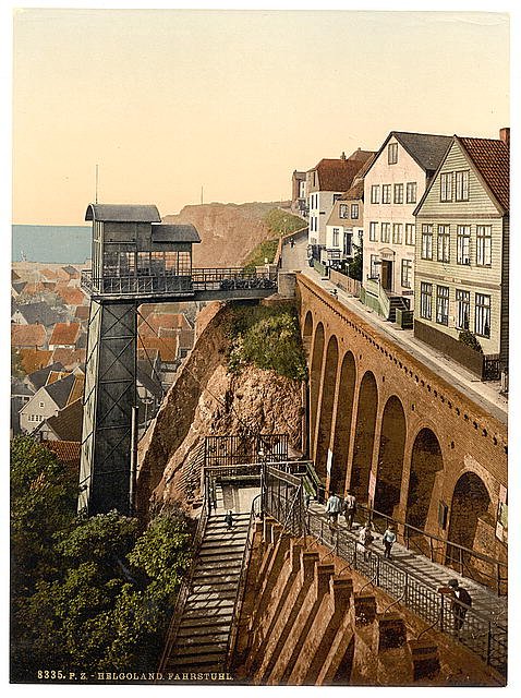 The Lift Helgoland Vintage A4 Photo Print