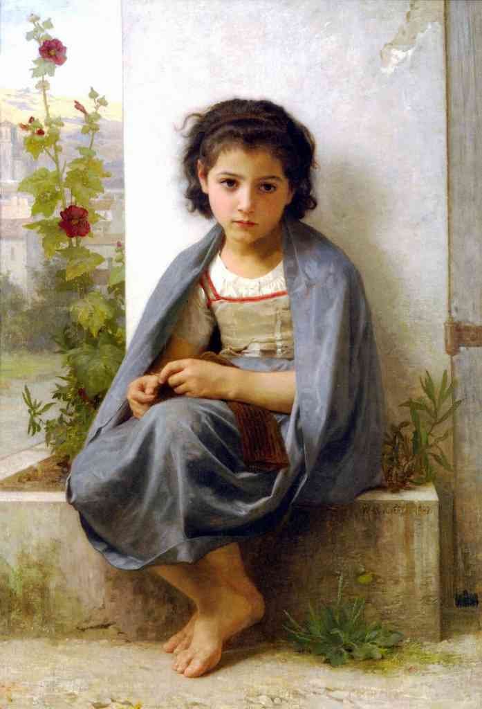 The Little Knitter Bouguereau A4 Photo Print