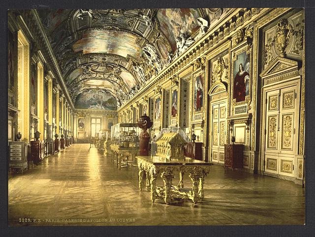 The Louvre a gallery in the Louvre Paris Vintage A4 Photo Print