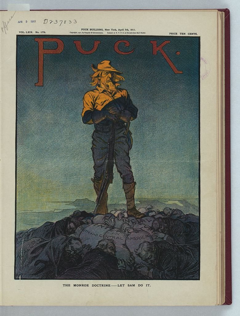 The Monroe doctrine let Sam do it PUCK A4 Photo Print