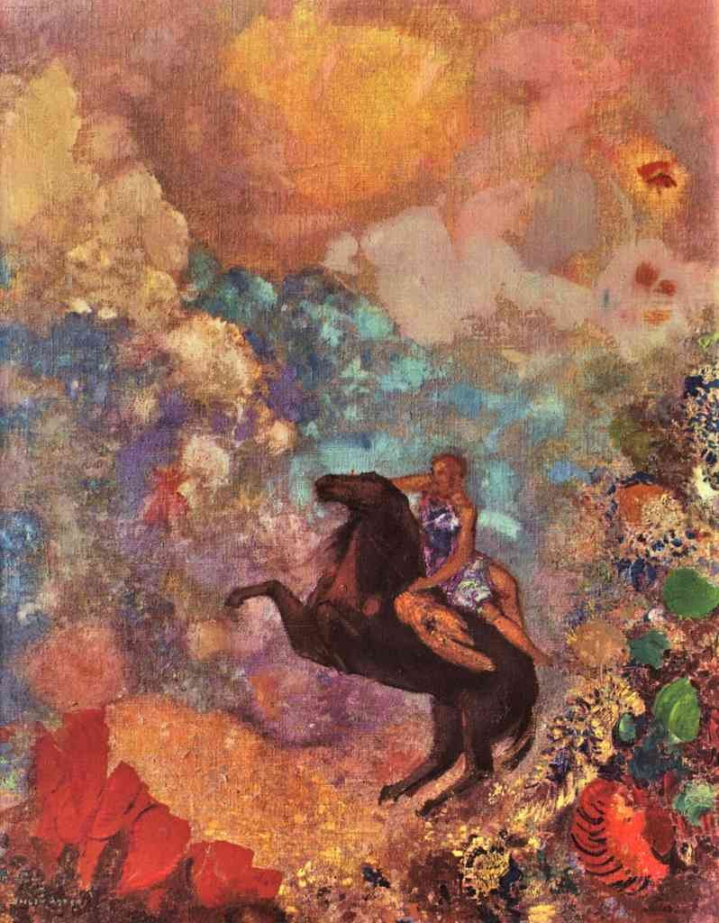 The Muse On Pegasu Odilon Redon Symbolism A4 Photo Print