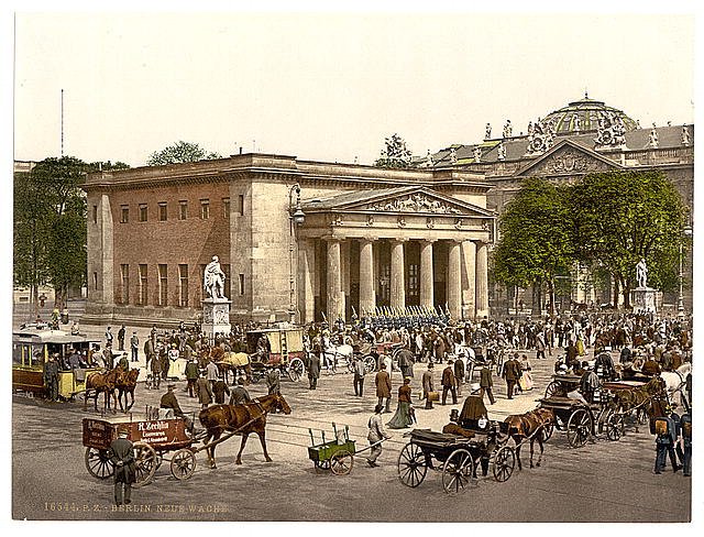 The New Guard and street scene Berlin Vintage A4 Photo Print