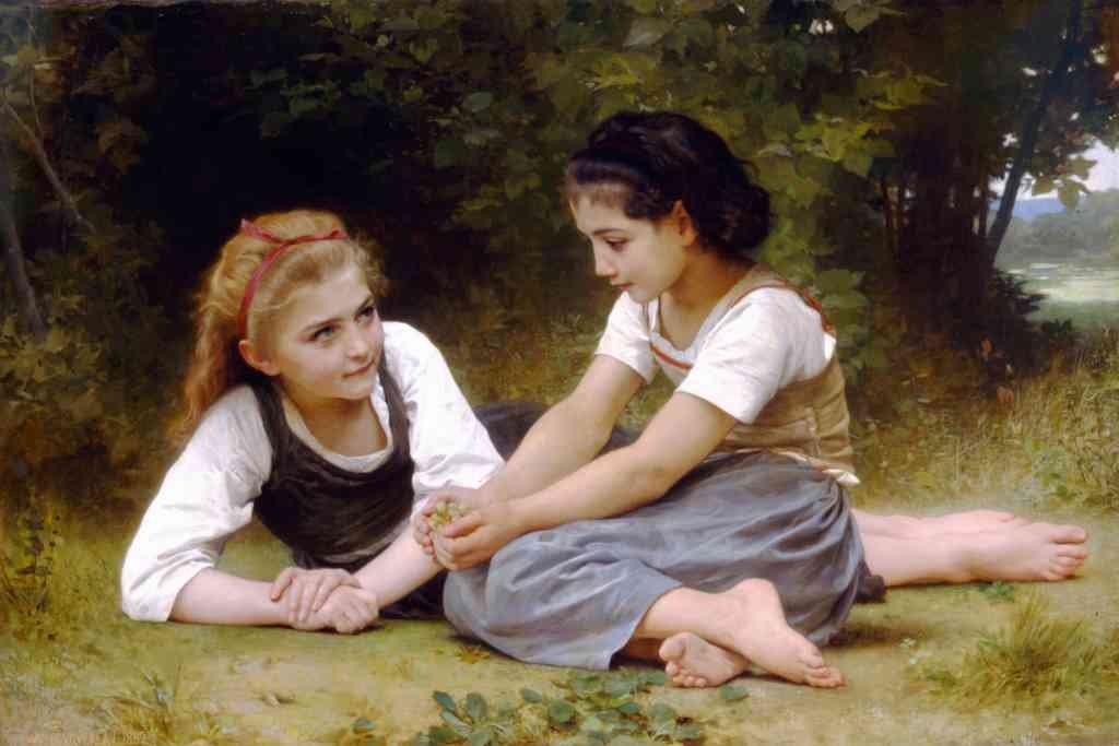 The Nut Gatherers Lg Bouguereau A4 Photo Print