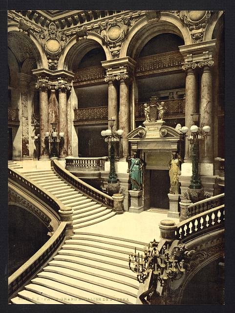 The Opera House the grand staircase Paris Vintage A4 Photo Print