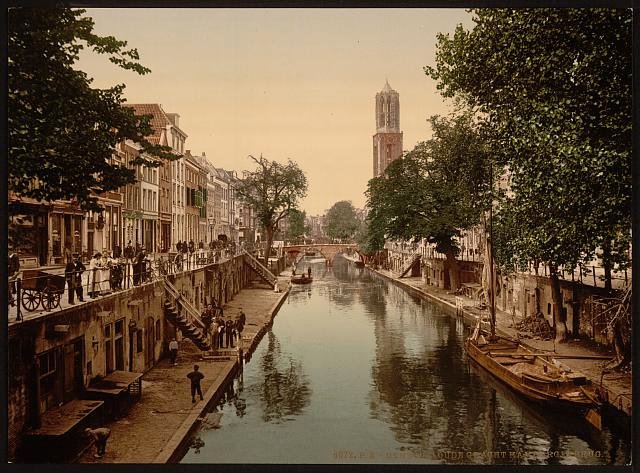 The Oude Gracht Hamburgerbrug Utrecht Vintage A4 Photo Print