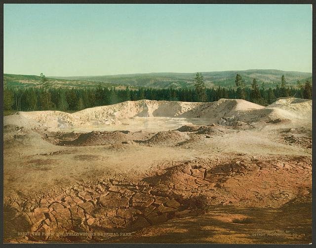 The Paint Pot II Yellowstone National Park Vintage A4 Photo Print