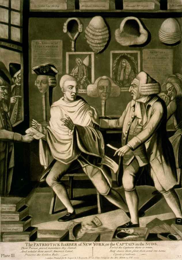The Patriotick Barber Of New York 1775 barber advert A4 Photo Print