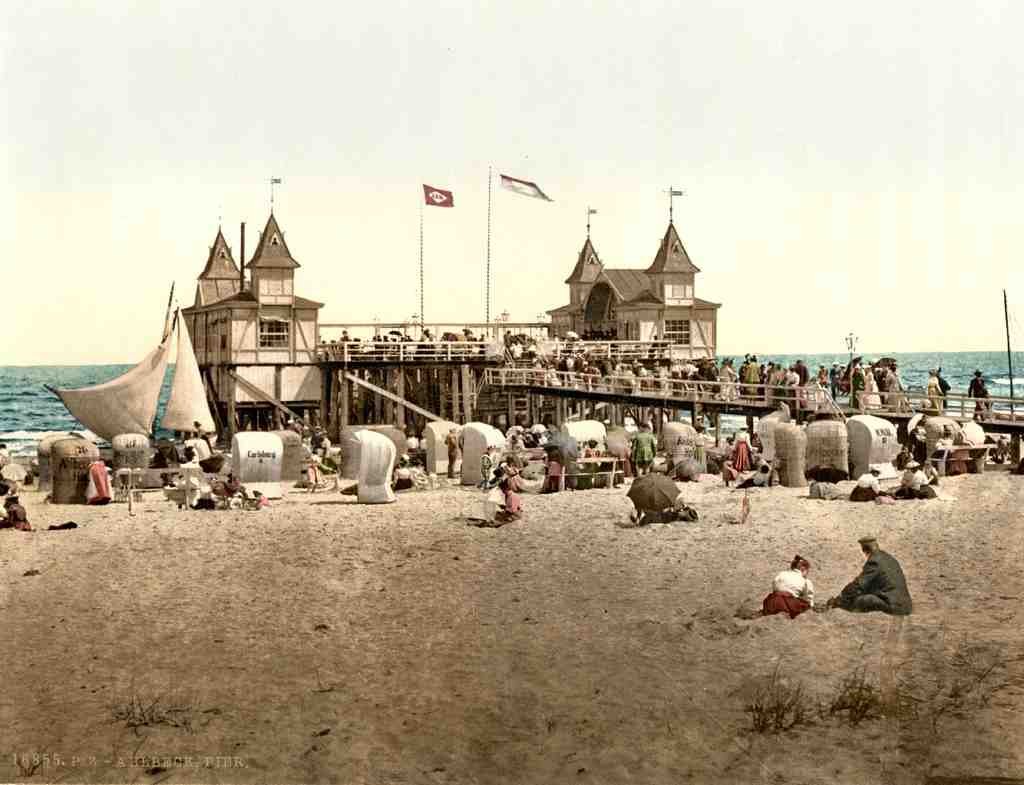 The Pier Ahlbeck Germany Vintage A4 Photo Print