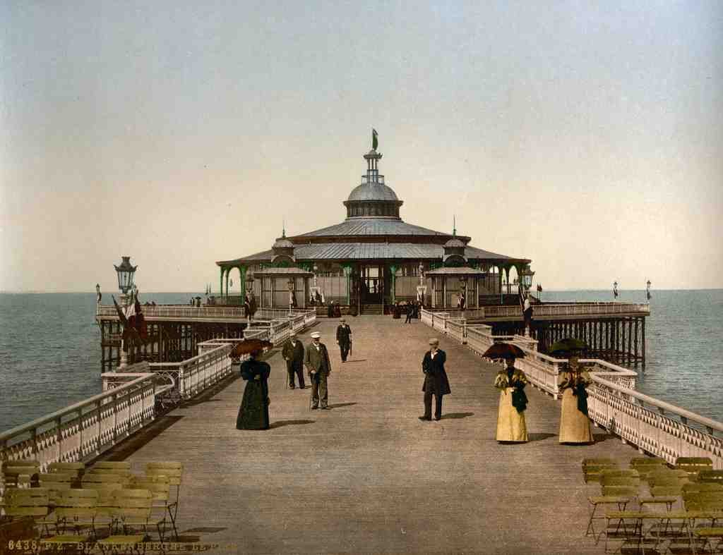 The Pier Blankenberghe Belgium Vintage A4 Photo Print