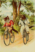 The Pillar Box 1905 Anthropomorphic Cats Bike ride A4 Photo Print