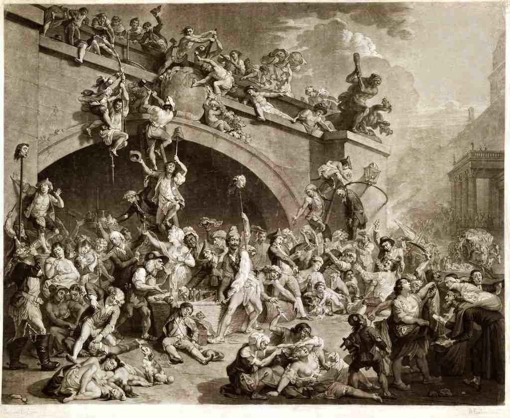 The Plunderingofthe Kings Cellar Hogarth 1793 Vintage A4 Photo Print