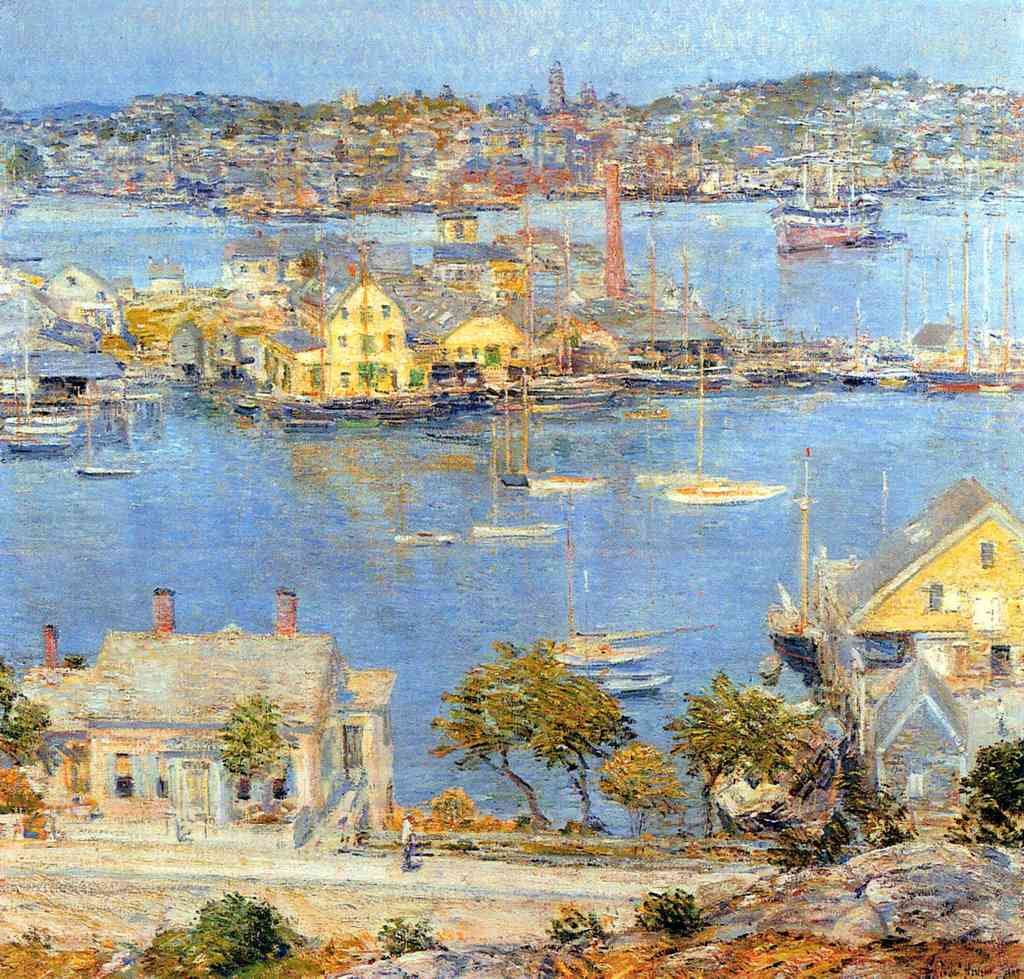 The Port Of Gloucester 1 Hassam Impressionism American A4 Photo Print