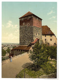 The Quintagonal tower Nuremberg Bavaria Vintage A4 Photo Print
