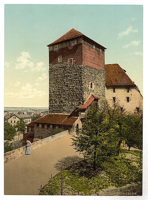 The Quintagonal tower Nuremberg Bavaria Vintage A4 Photo Print