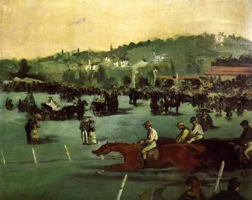 The Races In The Bois De Boulogne 1872 A4 Photo Print