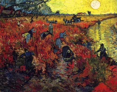 The Red Vineyard In Arles A4 Photo Print