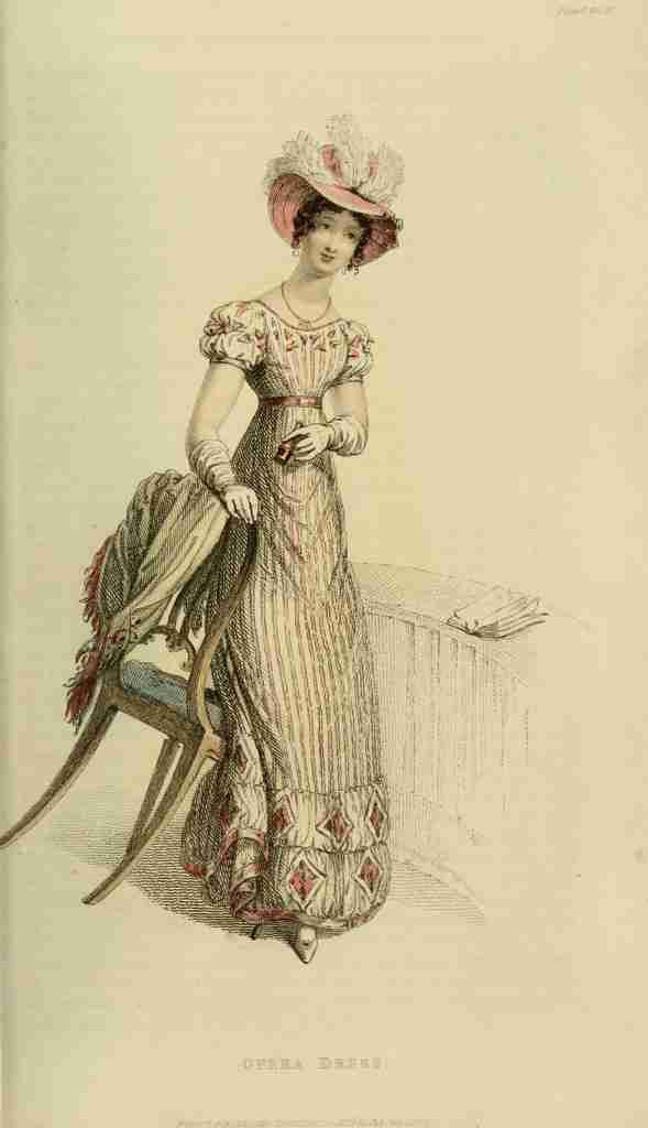 The Repository of Arts Literature Fashions etc 1824 Opera Dress A4 Photo Print