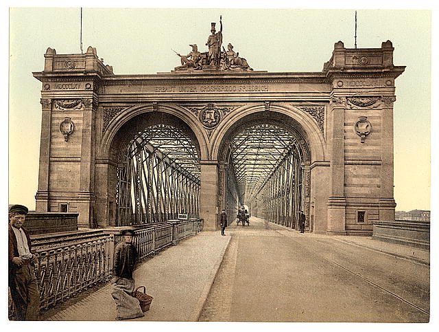 The Rhine Bridge Mannheim Baden Vintage A4 Photo Print