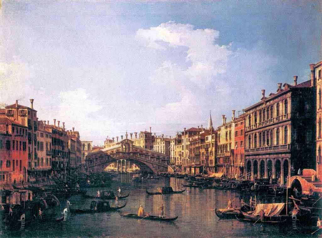 The Rialto Bridge From The South Canaletto A4 Photo Print