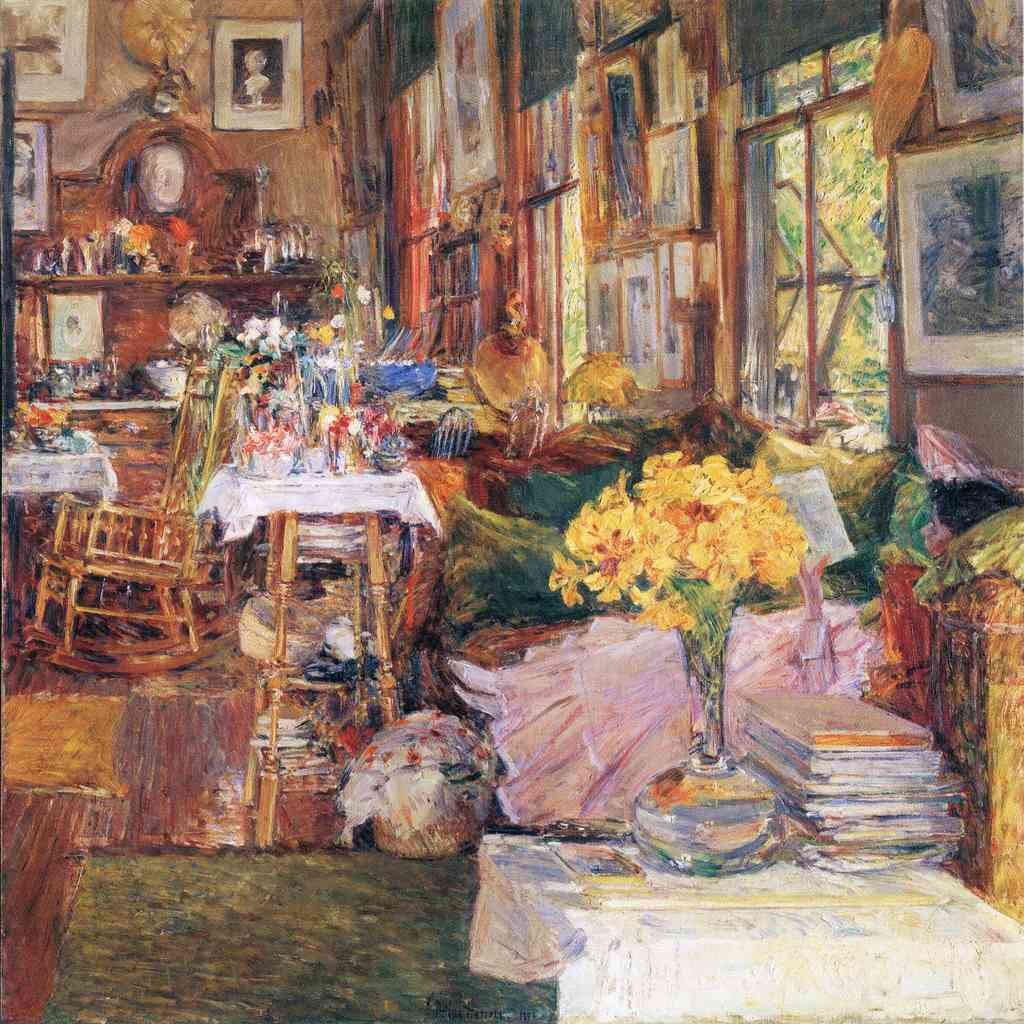 The Room Of Flowers Hassam Impressionism American A4 Photo Print