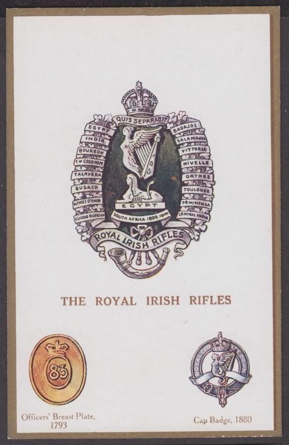 The Royal Irish Rifles Regiment Badge Art Vintage A4 Photo Print