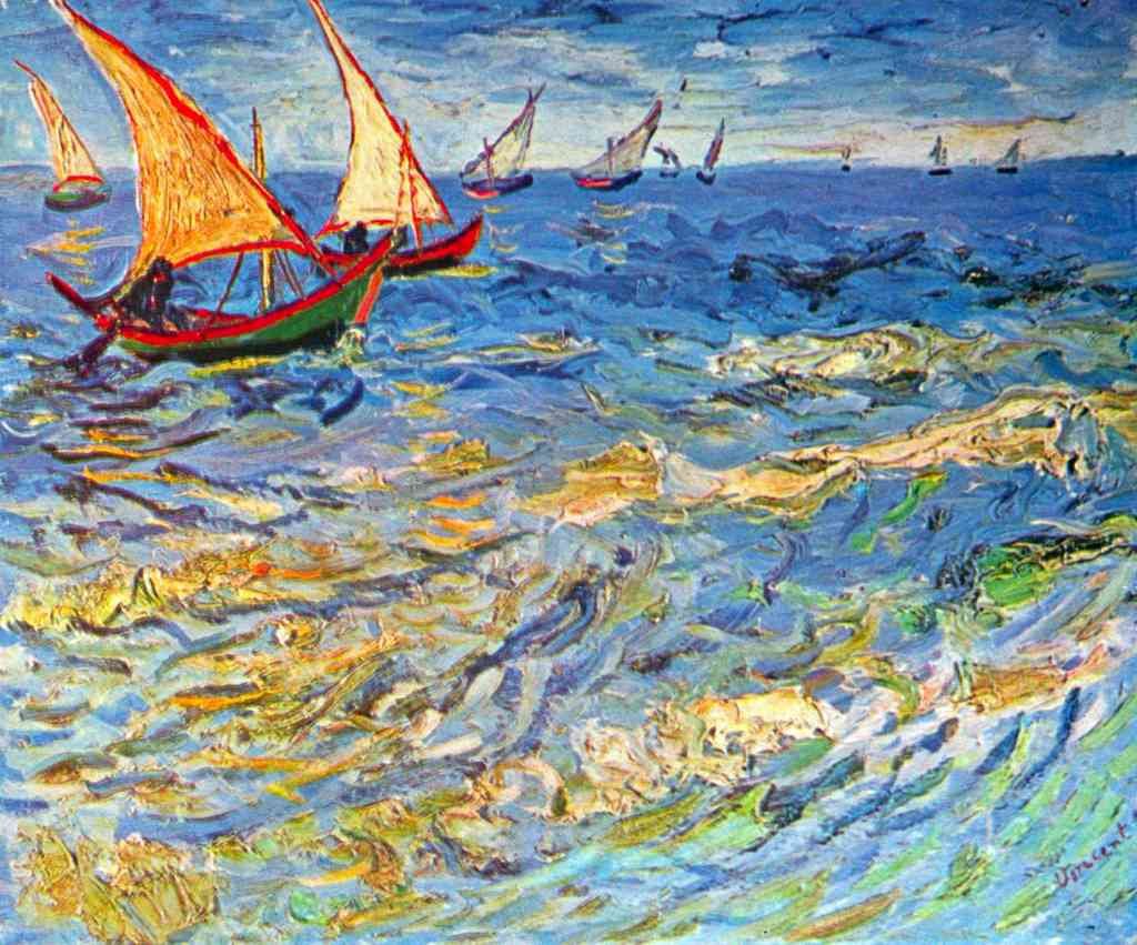 The Sea At Saintes Maries Van Gogh A4 Photo Print