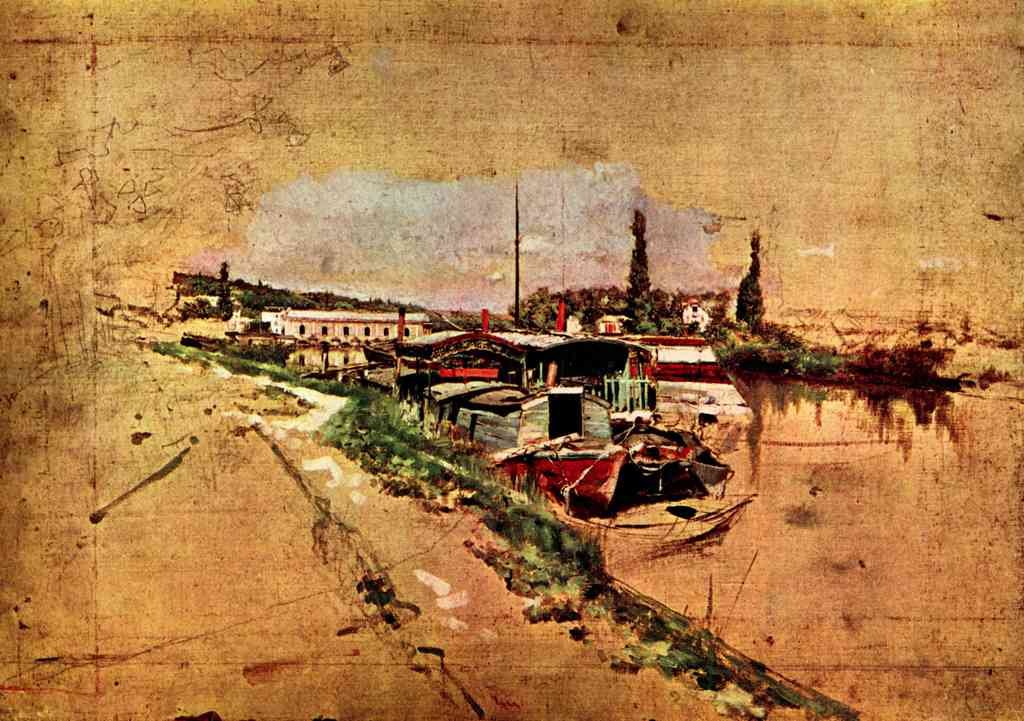 The Seine At Bougival Giovanni Boldini Impressionism European A4 Photo Print