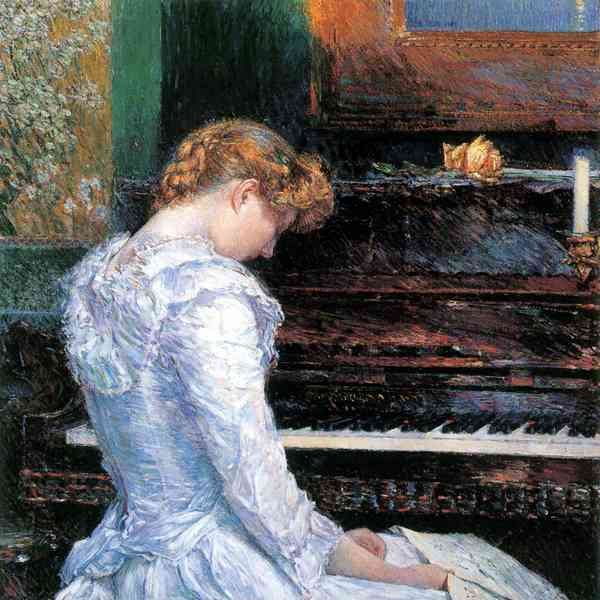 The Sonata by Hassam Impressionism American A4 Photo Print