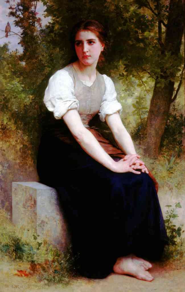 The Song Of The Nightingale Bouguereau A4 Photo Print