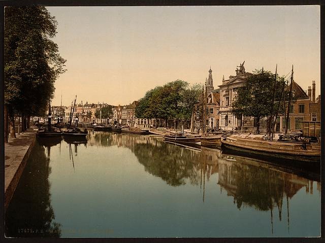The Spaarne canal Haarlem Vintage A4 Photo Print