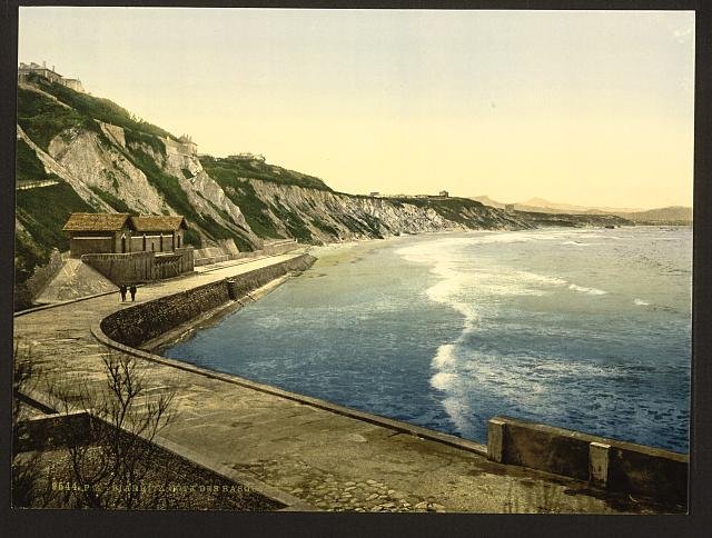 The Spanish coast Biarritz Pyrenees Vintage A4 Photo Print