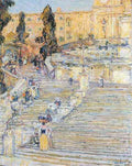 The Spanish steps by Hassam Impressionism American A4 Photo Print