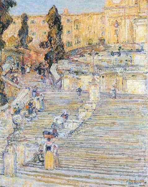 The Spanish steps by Hassam Impressionism American A4 Photo Print