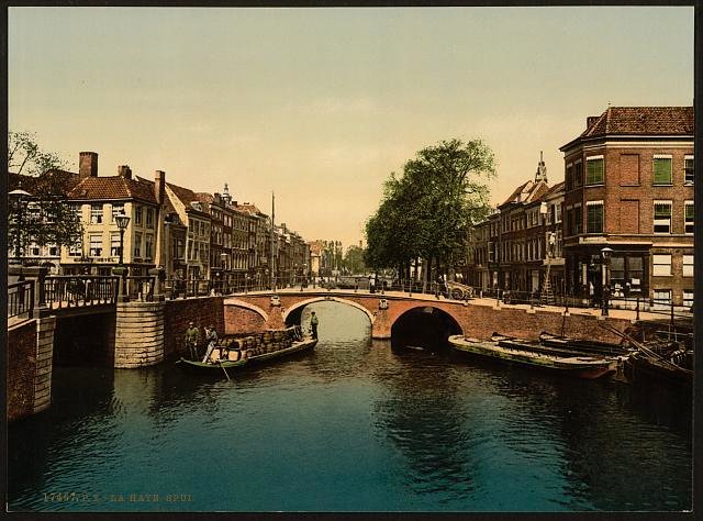 The Spui canal Hague Vintage A4 Photo Print