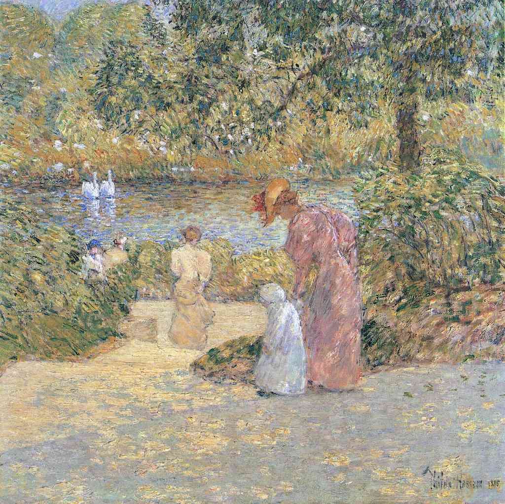 The Staircase At Central Park Hassam Impressionism American A4 Photo Print