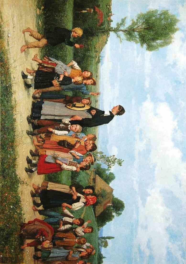 The Sunday School Walk Albert Anker A4 Photo Print