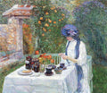 The Terre Cuits Tea Set Hassam Impressionism American A4 Photo Print