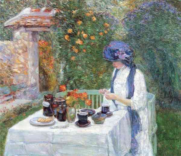 The Terre Cuits Tea Set by Hassam Impressionism American A4 Photo Print