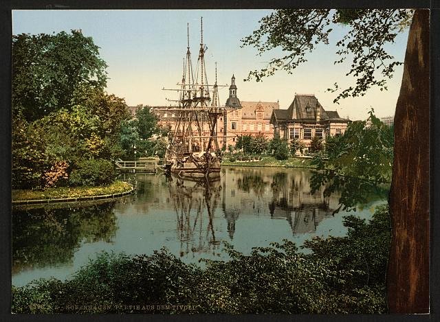 The Tivoli park Copenhagen Vintage A4 Photo Print