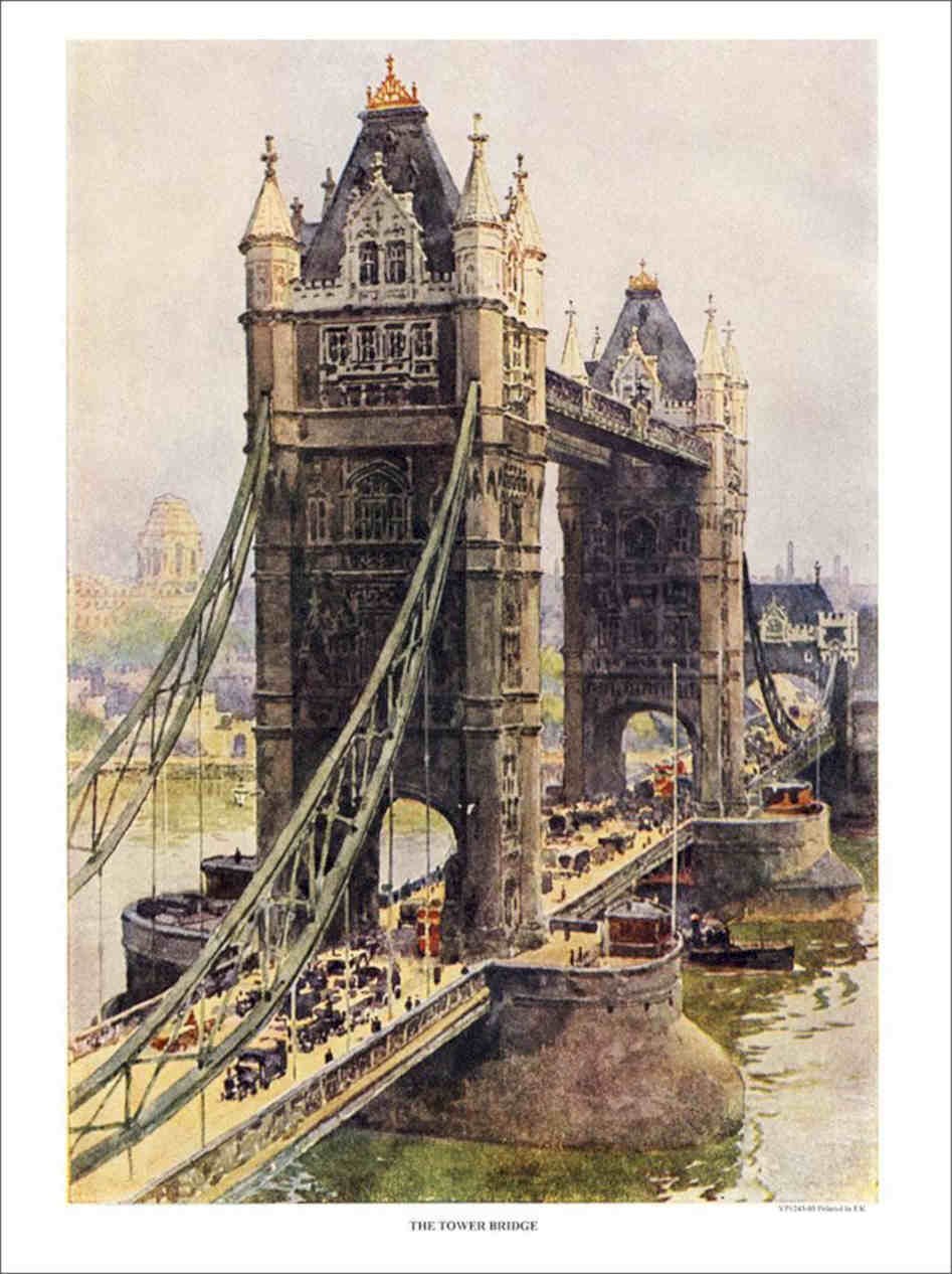 The Tower Bridge London Vintage Retro Advert Poster A4 Photo Print
