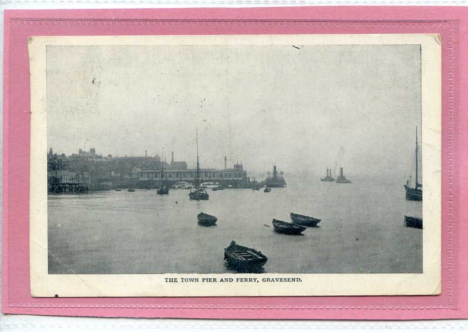 The Town Pier And Ferry Gravesend Kent Dated 1909 Vintage A4 Photo Print