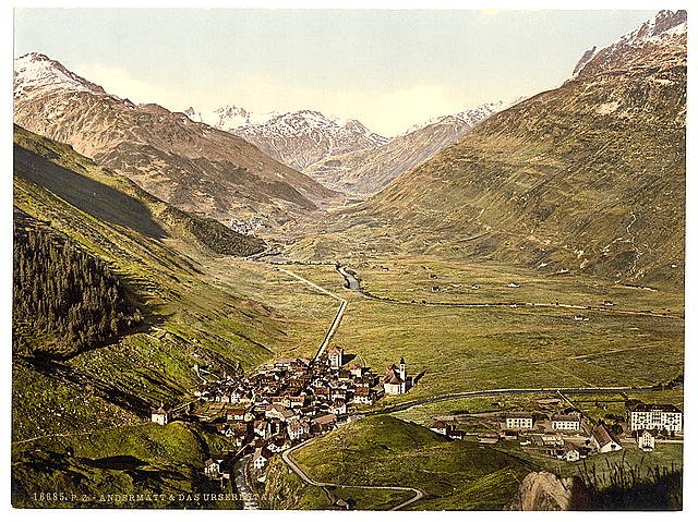 The Ursern Valley I Andermatt Vintage A4 Photo Print