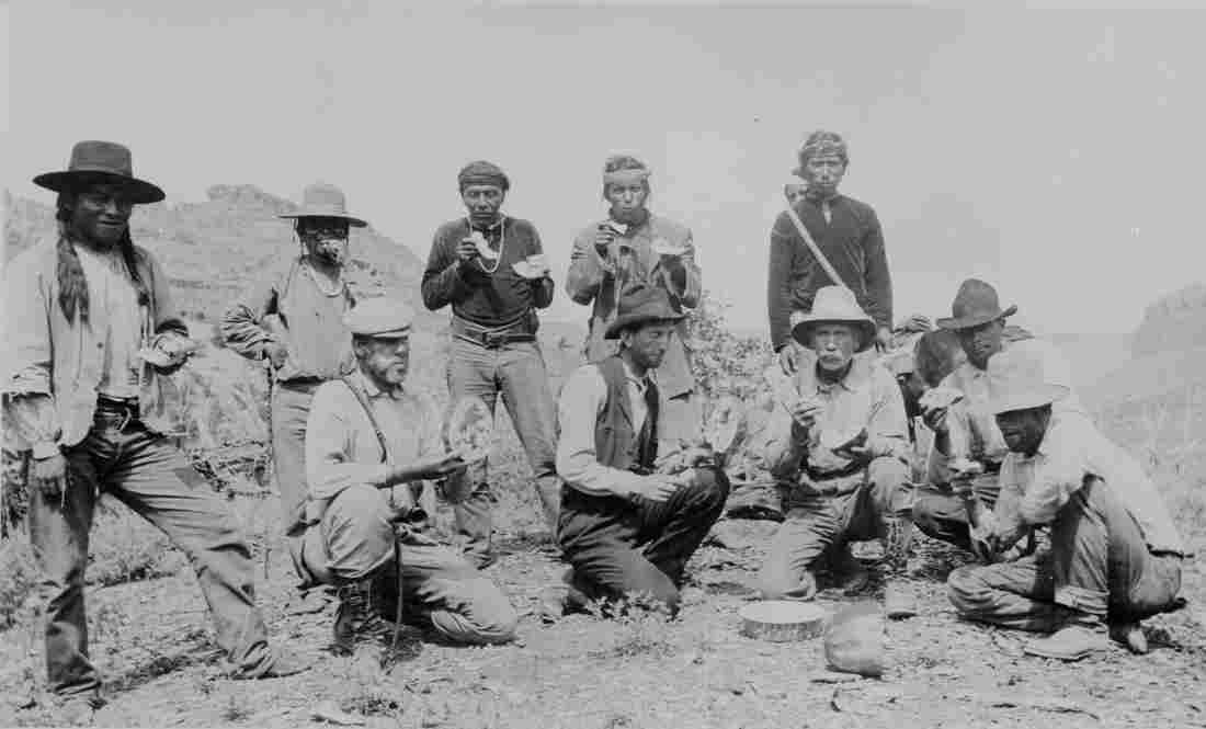 The William B Douglas party including Navaho and Paiute In Military A4 Photo Print