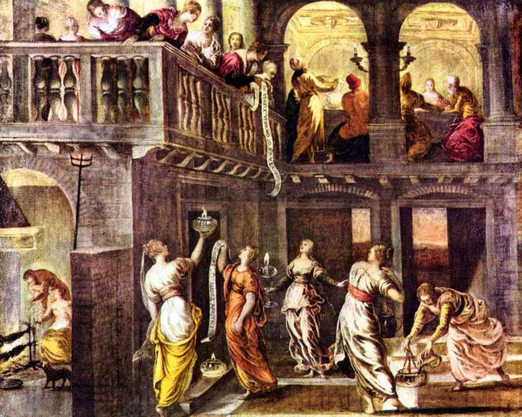 The Wise And Foolish Virgins Tintoretto A4 Photo Print