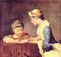 The Young Teacher Jean Chardin A4 Photo Print