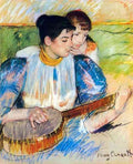 The banjo lesson by Cassatt A4 Photo Print