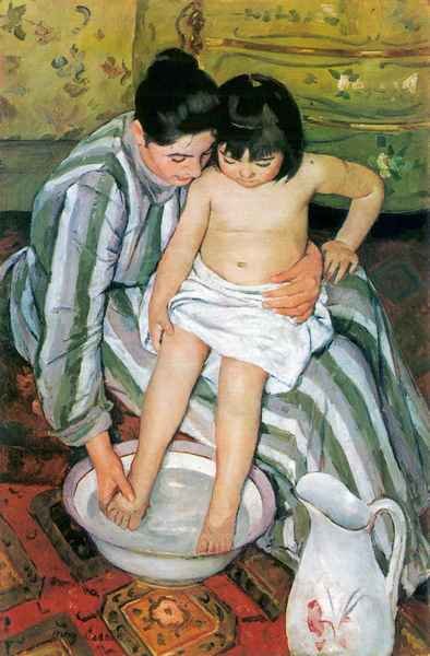 The bath by Cassatt A4 Photo Print